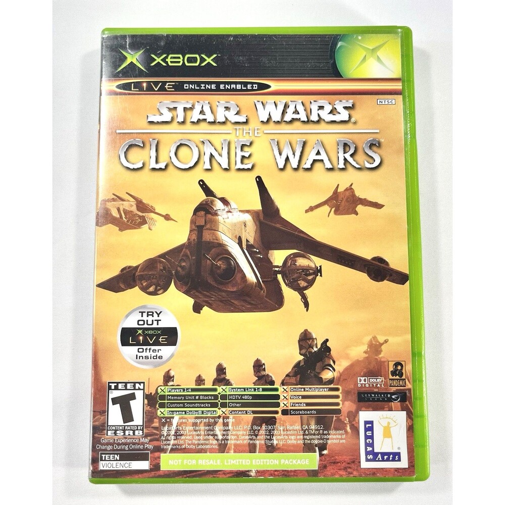 Star Wars Clone Wars / Tetris Worlds Combo Pack Original Xbox 2003 Complete